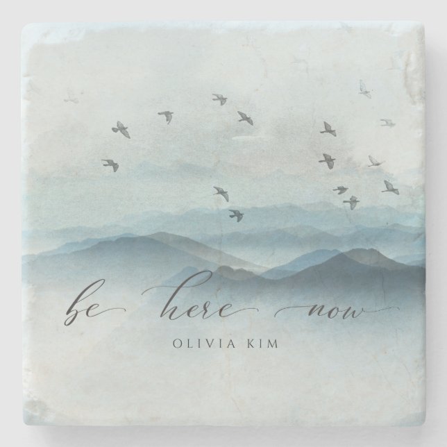 Dessous-de-verre En Pierre Zen Be Here Now Keepsaké (Devant)