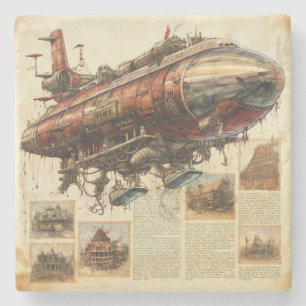 Dessous-de-verre En Pierre Zeppelin Steampunk vintage (11)