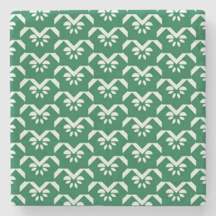 Dessous-de-verre En Pierre Zigzag floral vert