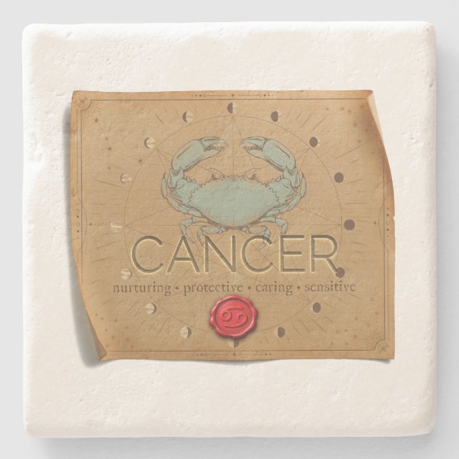 Dessous-de-verre En Pierre Zodiac - Cancer - Coaster (Devant)