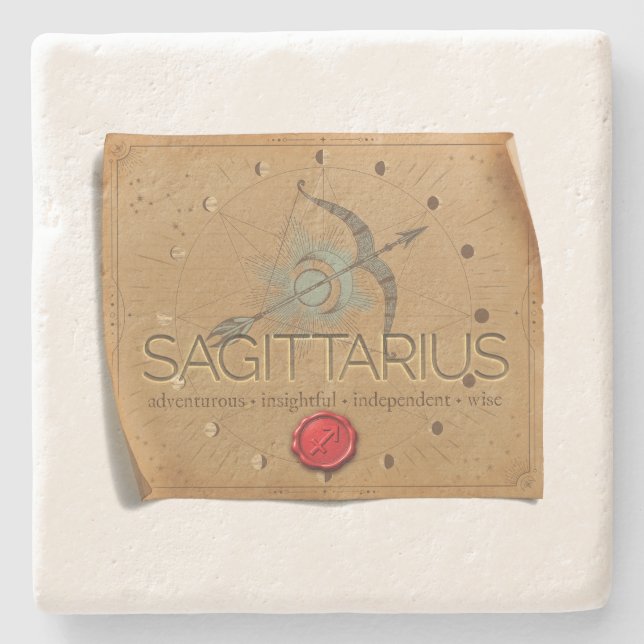 Dessous-de-verre En Pierre Zodiac - Sagittarius - Coaster (Devant)