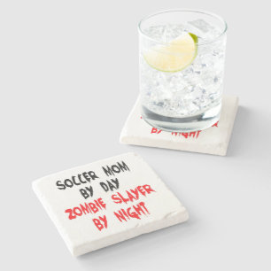 Dessous-de-verre En Pierre Zombie Slayer Soccer Maman
