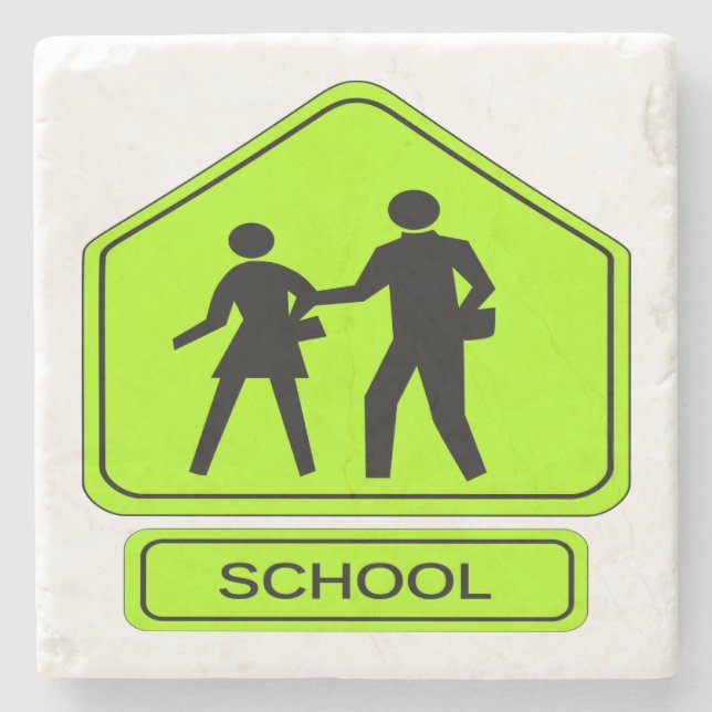 Dessous-de-verre En Pierre Zone scolaire (Devant)