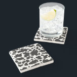 Dessous-de-verre En Pierre Zones de vache noire modernes Imprimer Cowboy Farm<br><div class="desc">Couleur de peau de vache noire et blanche classique et tendance texture design décoration et cadeaux maison. Poster de animal taches de vache</div>