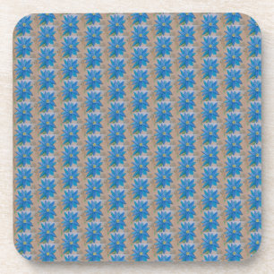 Dessous de verre en plastique à fleurs bleues