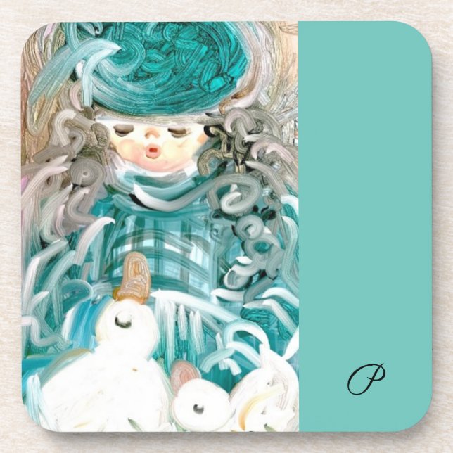 Dessous de verre en plastique brillant avec dossie (Devant)