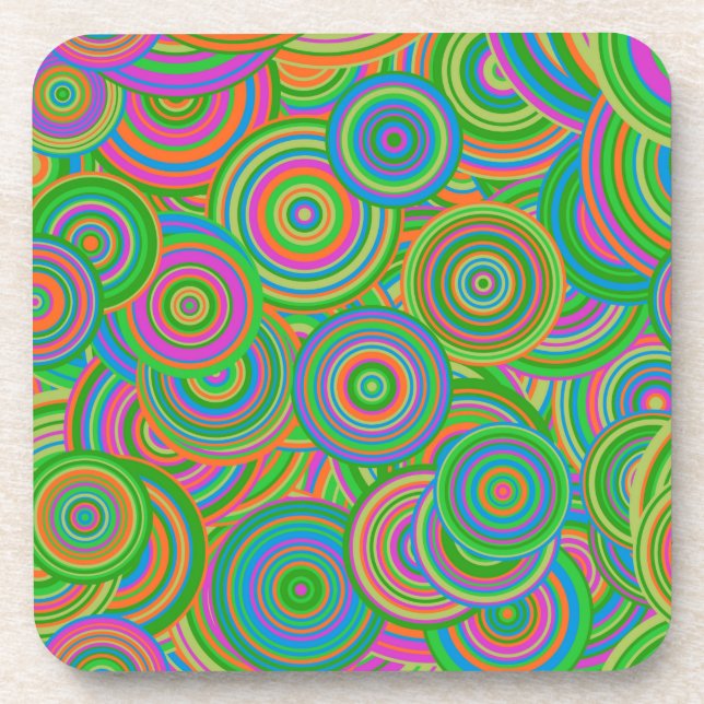 Dessous de verre en plastique Cercles psychédéliqu (Devant)