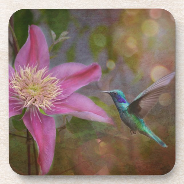 Dessous de verre en plastique colibri (Devant)
