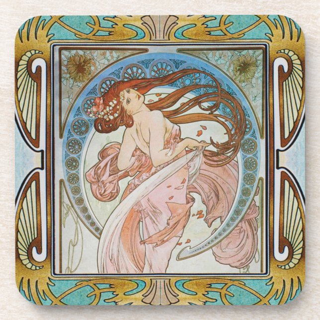 Dessous de verre en plastique dur Alphonse Mucha s (Devant)