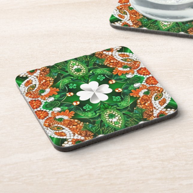 Dessous de verre en plastique dur aux couleurs irl (Côté gauche)