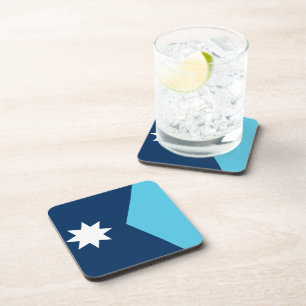 Dessous de verre en plastique dur avec drapeau du 