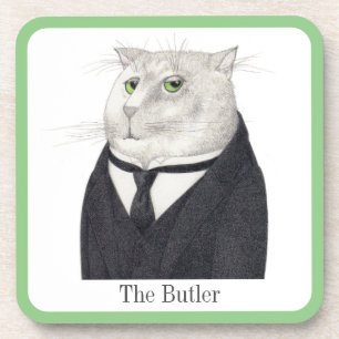 DESSOUS DE VERRE en plastique dur BUTLER CAT + tex