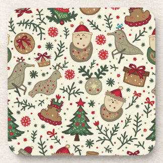 Dessous de verre en plastique dur de Noël