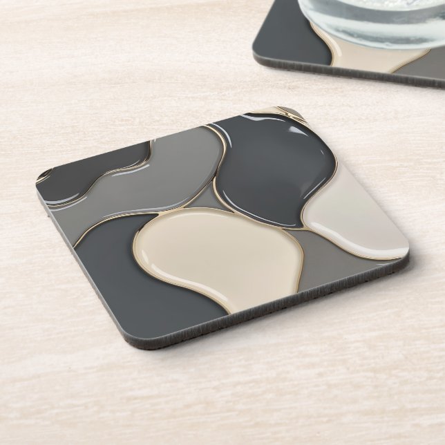 Dessous de verre en plastique dur en graphisme élé (Côté gauche)