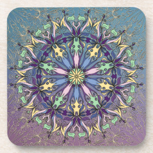 Dessous de verre en plastique dur Mandala