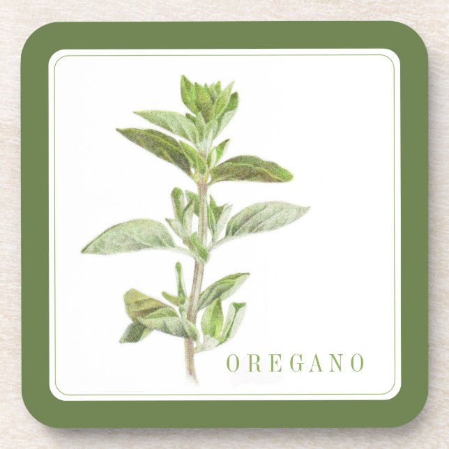 DESSOUS DE VERRE en plastique dur OREGANO FRAIS (+ (Devant)