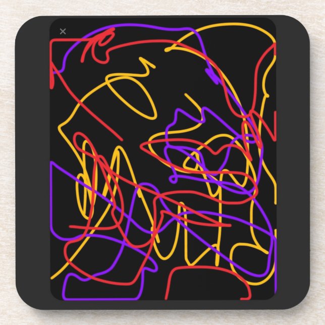 Dessous de verre en plastique dur set Neon Art abs (Devant)