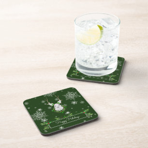 Dessous de verre en plastique Green Reindeer