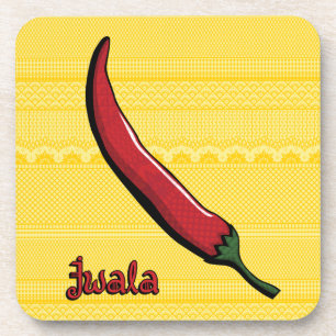 Dessous de verre en plastique Jwala Chili Pepper