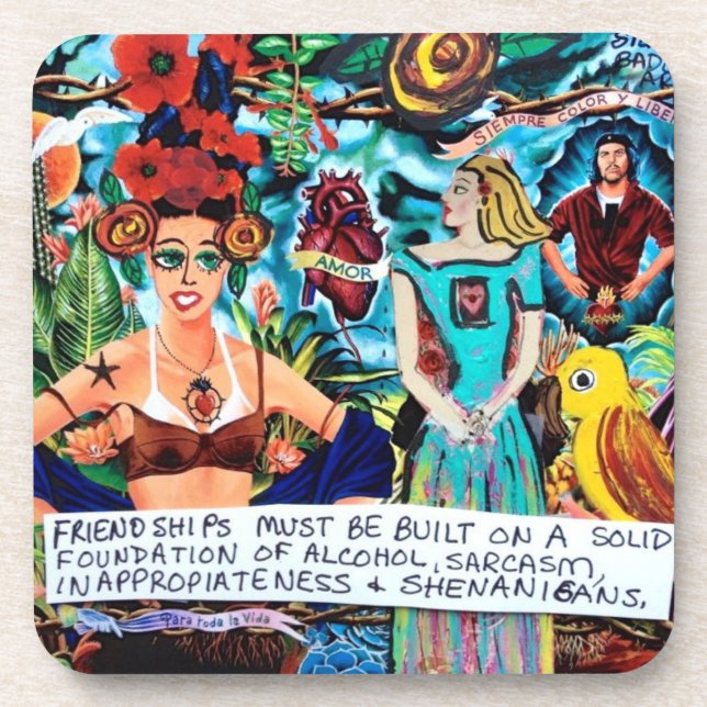 Dessous de verre en plastique-PK/6AMITIÉ, SHENANIG (Devant)