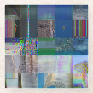 Dessous-de-verre En Verre 1C9984DA Glitch Art Distorsion Numérique Vaporwave
