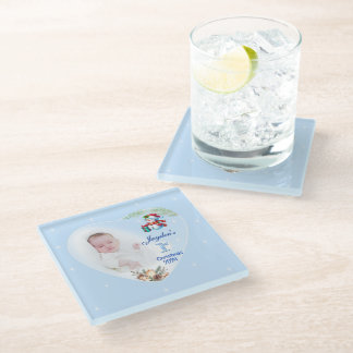 Dessous-de-verre En Verre 1er Noël Personnalisé Boy's Photo Heart Cadeau