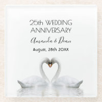25e anniversaire argent cygnes blancs amour argent