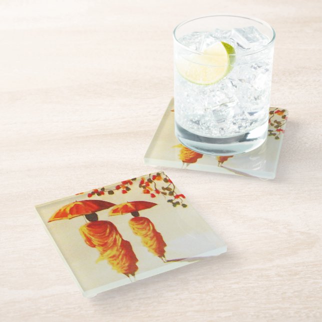 Dessous-de-verre En Verre 2 moines bouddhistes laotiens (Incliné)