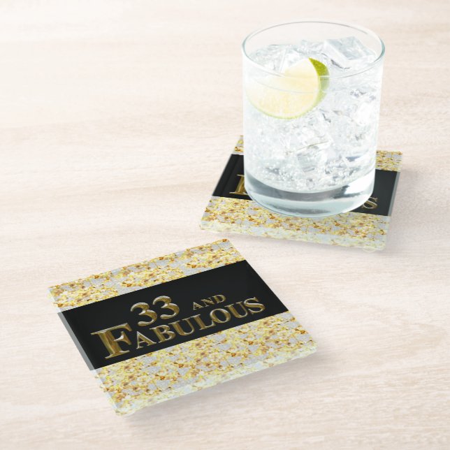 Dessous-de-verre En Verre 33e anniversaire  (Incliné)