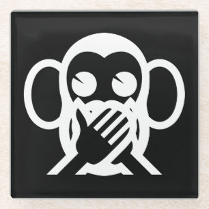 Dessous-de-verre En Verre 3 Singes Sages Iwazaru 言 わ ざ Ne る Pas De Mal Emoji