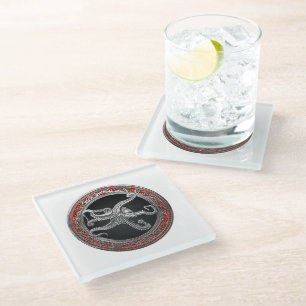 Dessous-de-verre En Verre [400] Pieuvre sacrée en argent en position défensi