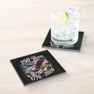 Dessous-de-verre En Verre 4 juillet Amérique États-Unis Aigle patriotique