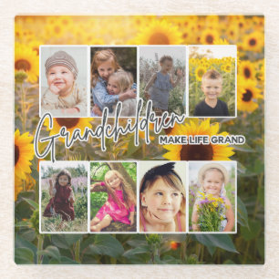 Dessous-de-verre En Verre 8 Photo "Grand-parents font la vie grand"