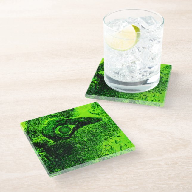 Dessous-de-verre En Verre à la recherche de vert (Incliné)
