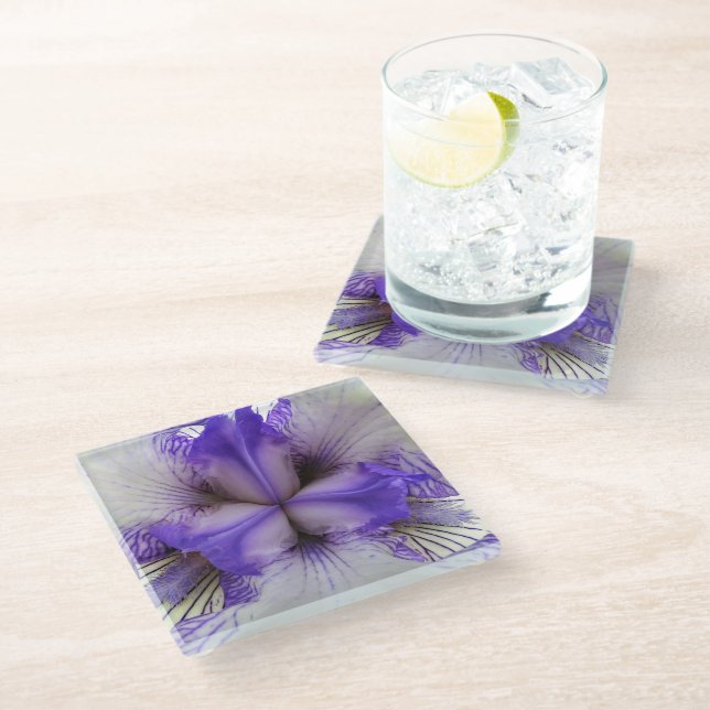 Dessous-de-verre En Verre À l'intérieur d'un Iris (Incliné)