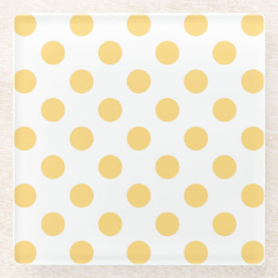 Dessous-de-verre En Verre à petits pois jaunes