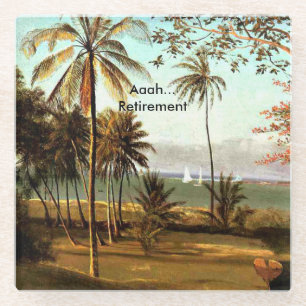 Dessous-de-verre En Verre Aaah...Retraite, Scène Floride,