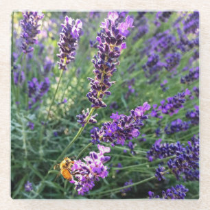 Dessous-de-verre En Verre Abeille et lavande