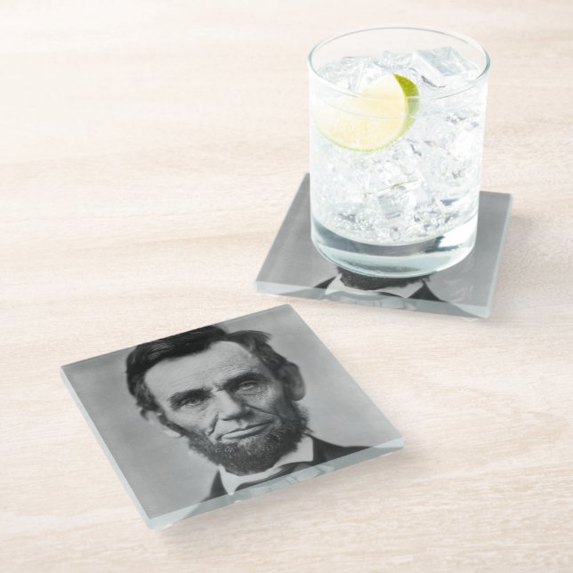 Dessous-de-verre En Verre Abraham Lincoln (Incliné)