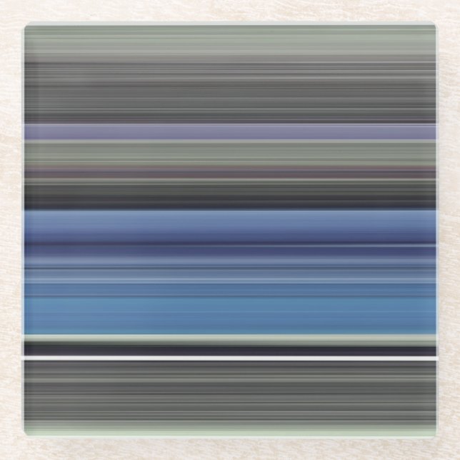 Dessous-de-verre En Verre Abstract #1: Blue and grey (Devant)