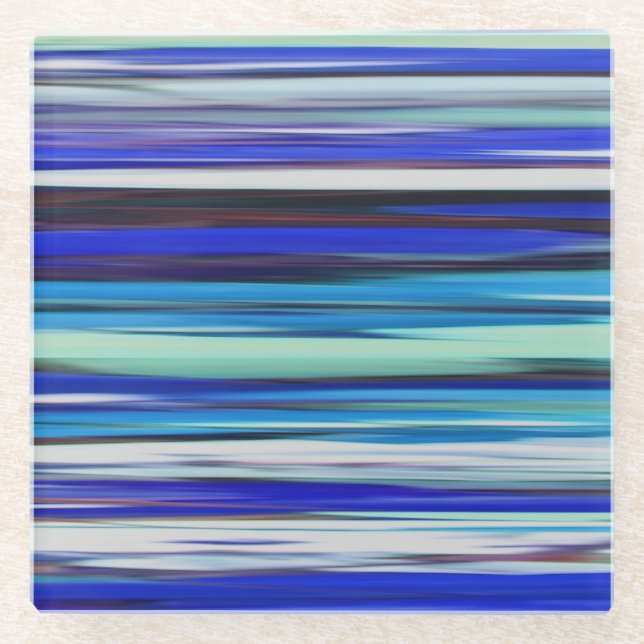 Dessous-de-verre En Verre Abstract #2: Blue blur (Devant)