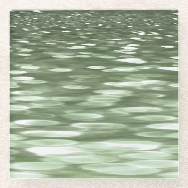Dessous-de-verre En Verre Abstract #3: Olive green blur (Devant)