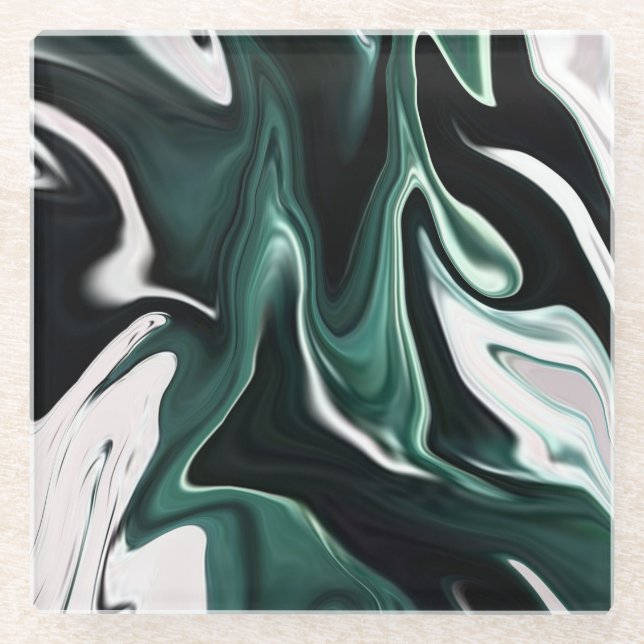 Dessous-de-verre En Verre Abstract elegant fluide marble liquide (Devant)