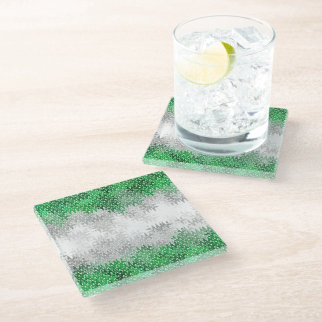 Dessous-de-verre En Verre Abstract Grayromantic  Pride Flag  (Incliné)