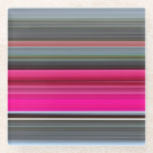 Dessous-de-verre En Verre Abstrait n° 1 : Cerise et gris