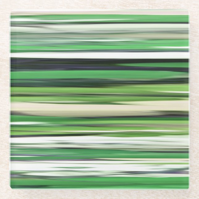 Dessous-de-verre En Verre Abstrait n° 2 : Flou vert (Devant)