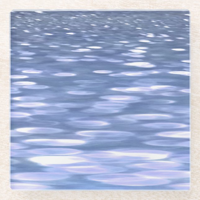 Dessous-de-verre En Verre Abstrait n° 3 : Brillant bleu poudre (Devant)