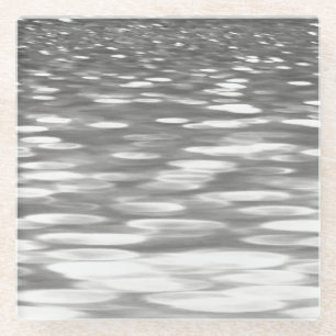 Dessous-de-verre En Verre Abstrait n° 3 : brillant gris argenté