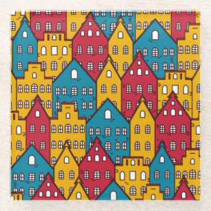 Dessous-de-verre En Verre Abstrait urbain : motif urbain vintage