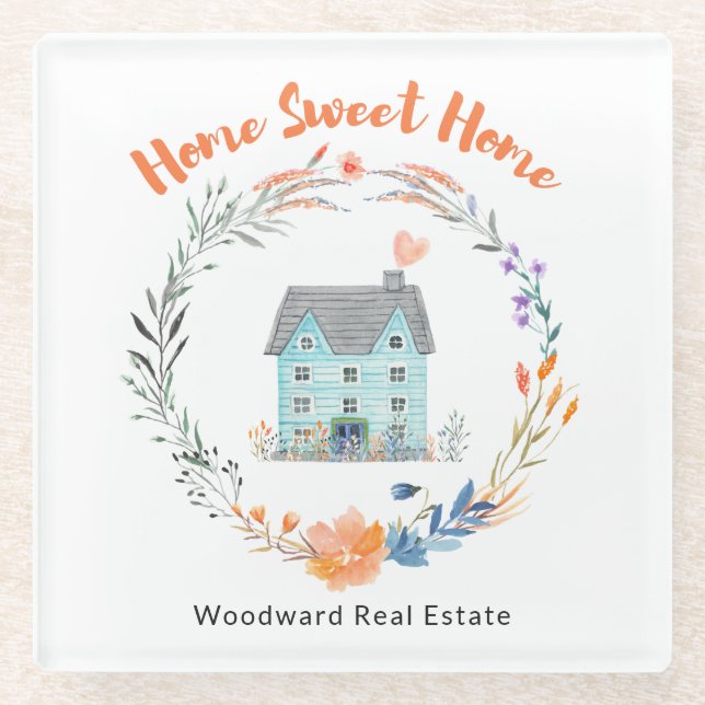 Dessous-de-verre En Verre Accueil Sweet Home Merci Nouveau propriétaire Ache (Devant)